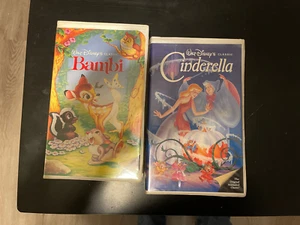 WALT DISNEY'S CINDERELLA & BAMBI / VHS TAPE / BLACK DIAMOND EDITION-Pair - Picture 1 of 4