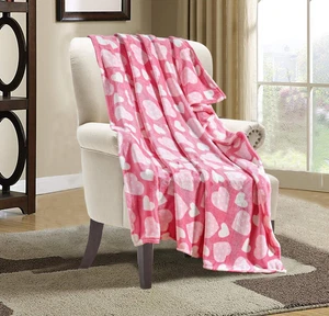Elegant Komfort Valentinstag 50" x 60" Überwurf - Liebe Motiv Flanell Fleece Überwurf - Bild 1 von 6