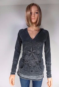 NWOT URBAN X Top Hoodie Royalty Print, Gray, Size Small - Picture 1 of 1