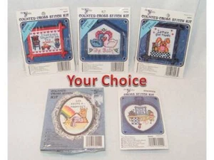 New Berlin Cross Stitch BLUE Frame /Magnet Kit . Mommy/Bath/Ark/Home . of Choice - Picture 1 of 21