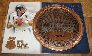 Denver Broncos #QMW-JE John Elway Topps Quarterback Milestones Coin Card #65/75 - Picture 1 of 1