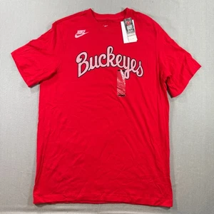 Neu mit Etikett Nike Ohio State Buckeyes T-Shirt Herren Large rote Schrift University OSU Bucks - Bild 1 von 8