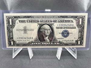 1957A USA $1 SILVER CERTIFICATE BLUE SEAL REPLACEMENT - SN # *03034348 A - Picture 1 of 7