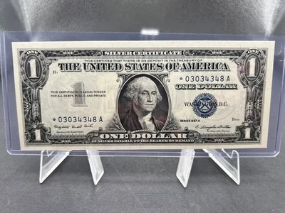1957A USA $1 SILVER CERTIFICATE BLUE SEAL REPLACEMENT - SN # *03034348 A - Image 1 of 4