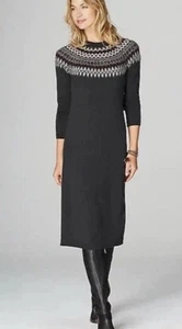 J Jill Sweater Dress Womens Size Small Tall Fair Isle Nordic Knit Long Sleeve - Picture 1 of 8