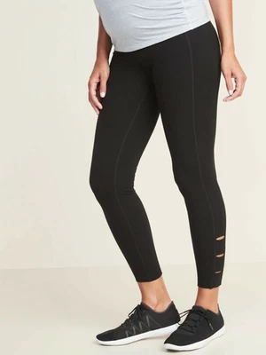 Old Navy Maternity High-Waisted 7/8-Length Balance Yoga Leggings Black ~ Size S - Image 1 of 3