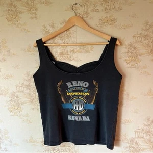 VTG 90s Harley-Davidson 1994 Reno Nevada Holoubek black sweetheart tank top M/L - Picture 1 of 7