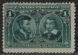 Canada Stamps — 1908, Jacques Cartier and Samuel de Champlain #97 MH Ref. 2160 - Picture 1 of 2