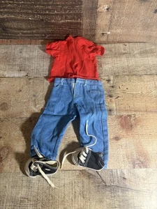 PLEASANT COMPANY American Girl Today BLUE JEAN BASICS Shirt, Jeans, Shoes - Picture 1 of 6