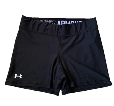 Under Armour Heat Gear Compression Black Shortie Shorts Women's Sz XXL NEW $30 - Image 1 of 4