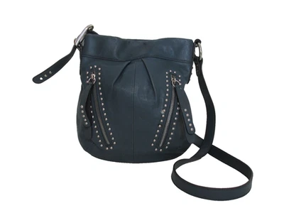 Cartera Bandolera B Makowsky Cuero Azul Pizarra Foto 1 de 4