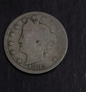 1883 Con Centavos Liberty "V" Níquel Buen Lote F 810 - Imagen 1 de 2