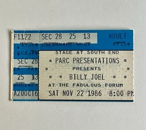 Billy Joel 11/22/1986 The Forum Los Angeles, California Concert Ticket Stub - Picture 1 of 2