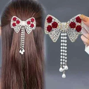 Rhinestones Tassels Alloy Hair Clip Elegant Style Gifts Accessory for Women - Picture 1 of 5