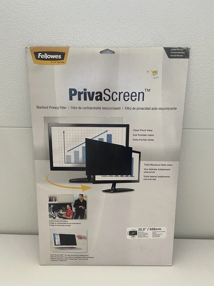 Fellowes PrivaScreen Blackout Privacy Filter for 20" Monitor Widescreen CRC48131 - Image 1 of 4