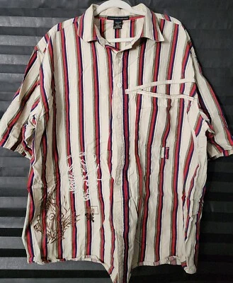 Vintage Le Jean De Marithe Francois Girbaud Embroided Dress Shirt Men's 2XL - Image 1 of 4