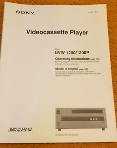 Sony UVW 1200 operating instructions, new - Picture 1 of 1