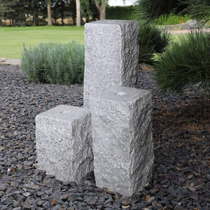 3 teiliger Säulenbrunnen Granit Säulen Wasserspiel DIY Steinbrunnen selber bauen - Bild 1 von 4