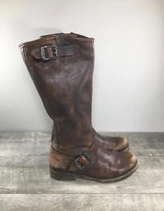 Frye 77609 Veronica lässige braune hohe Damenstiefel aus Leder Größe 7 B - Bild 1 von 10