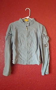 N9NE NINE SLATE BLUE FINE WALE CORDUROY ZIP FRONT & CUFF JACKET S leicht - Bild 1 von 4