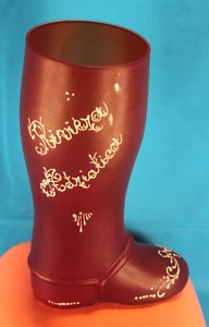 Frosted Ruby Red Boot Adriatic Souvenir - "Shoes of Glass" Collection #873 - Picture 1 of 7