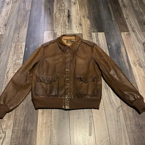POLO RALPH LAUREN A2 Leather Flight Bomber Jacket Size XL Aviator Read Desc. - Bild 1 von 21