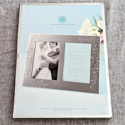 Marco Doble Invitación Colección Martha Stewart Trousseau Plateado Foto 1 de 2