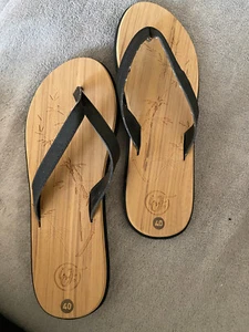 Flip Flops Damen Boho Sommer Zehentreter Bambusoptik Größe 40 - Bild 1 von 2