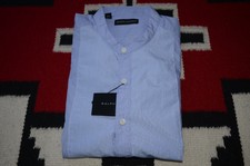 Ralph Lauren Black Label 100% Cotton Collarless Tuxedo Dress Shirt