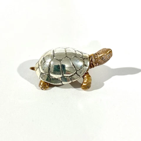 vintage solid silver turtle miniature ,  hallmarked italian figurine Cover
