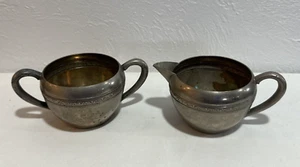 Silber Teller gebändert geprägt Zucker & Milchkännchen Vintage - Bild 1 von 18