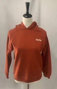 Zara Kids-Girls 13/14 Orange Red Aloha Hoodie Sweatshirt Women’s Xs/Small Hawaii - Picture 1 of 10