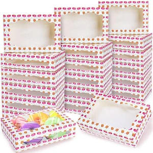 50pcs Cookie Boxes with Window 8x5.3x2 Inches Bakery Candy Boxes Treat Contai... - Picture 1 of 7