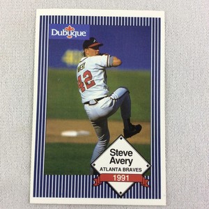 1991 Atlanta Braves Dubuque Baseball Card - Steve Avery