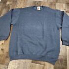 Vintage Mens Wilson Size XL Blue Pullover Crew Neck Solid Fleece Sweatshirt USA