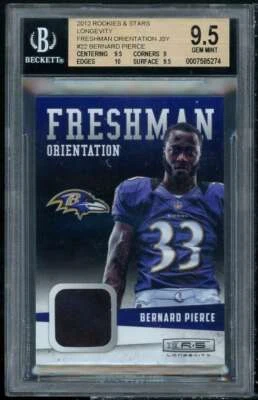Bernard Pierce Rookie 2012 Rookies n Stars Longevity Freshman Jersey #22 BGS 9.5 - Image 1 of 2