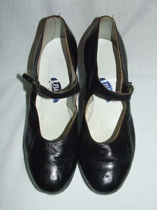BLOCH - Black Leather Cuban Heel Tap Shoes - Size 5 23.5cm - VERY GOOD CONDITION - Picture 1 of 16