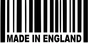 Calcomanía pegatina de vinilo con código de barras hecha en Inglaterra Reino Unido británico - elige talla y color - Imagen 1 de 2