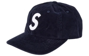 SUPREME FINE WALE CORDUROY S LOGO 6-PANEL HAT NAVY  / SS21 WEEK 1 NEW - Picture 1 of 4