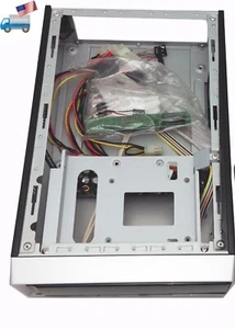 NOWOŚĆ Czarna obudowa PC Mini ITX z zatoką napędu optycznego, wentylatorem, czytnikiem kart, zasilaczem DC-to-ATX - Zdjęcie 1 z 12
