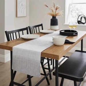 BNWT Grey Crinkle table runner for dinning table 35 x230 cm home accessories - Picture 1 of 4