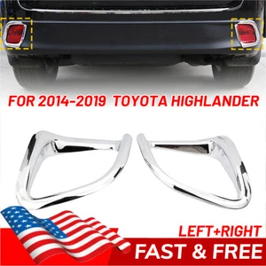 For 2014-2018 Toyota Highlander Chrome Rear Reflector Fog Light Lamp Cover Trim - Picture 1 of 9