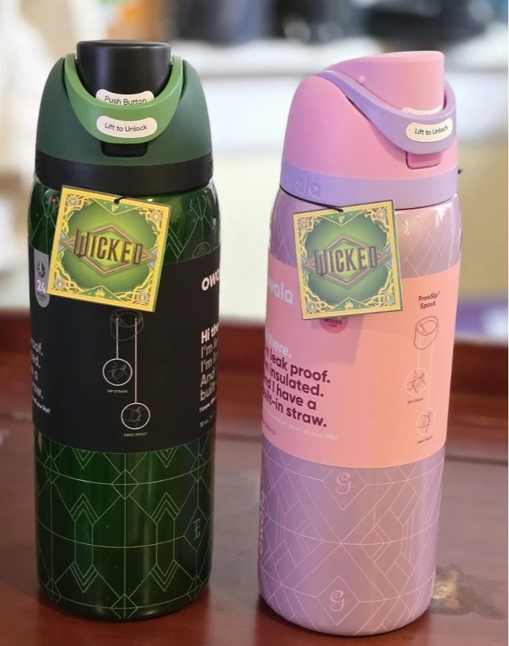  Lot Owala Wicked For Good Glinda & Elphaba 32 oz Freesip LIVRAISON RAPIDE - Immagine 1 di 2