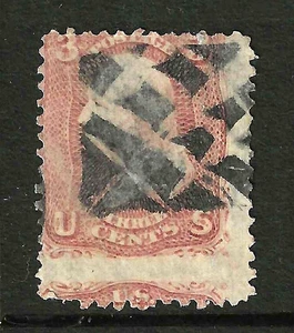 Sc #65 error erróneo y fantasía cancelación 3 centavos Washington 1861-62 Guerra Civil EE. UU. 68B71 - Imagen 1 de 2