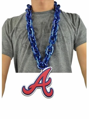 MLB Atlanta Braves BLUE Fan Chain Big Necklace Foam - Image 1 of 4