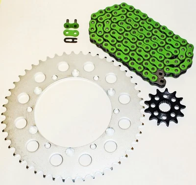 Kawasaki KX250F 250 F 2011 2012 2013 2014 cadena y piñón verde 14/49 114 L Foto 1 de 4
