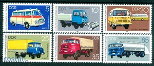 1982 IFA vehicles,ambulance,street sweeper,milk truck,travel bus,DDR,Mi.2744,MNH - Picture 1 of 1
