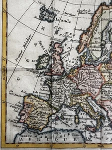Europe continent 1786 Brion miniature engraved hand colored map - Picture 1 of 6