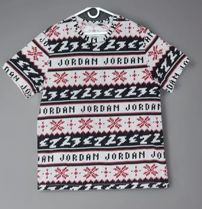 Nike Jordan Ugly Sweater T-Shirt Herren M Rot/Schwarz/Weiß Kurzarm Retro 8 11 - Bild 1 von 10