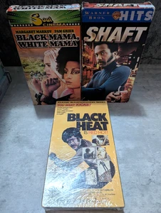 Grindhouse blaxploitation VHS lot. Black Heat, Shaft, Black Mama White. TESTED! - Picture 1 of 4